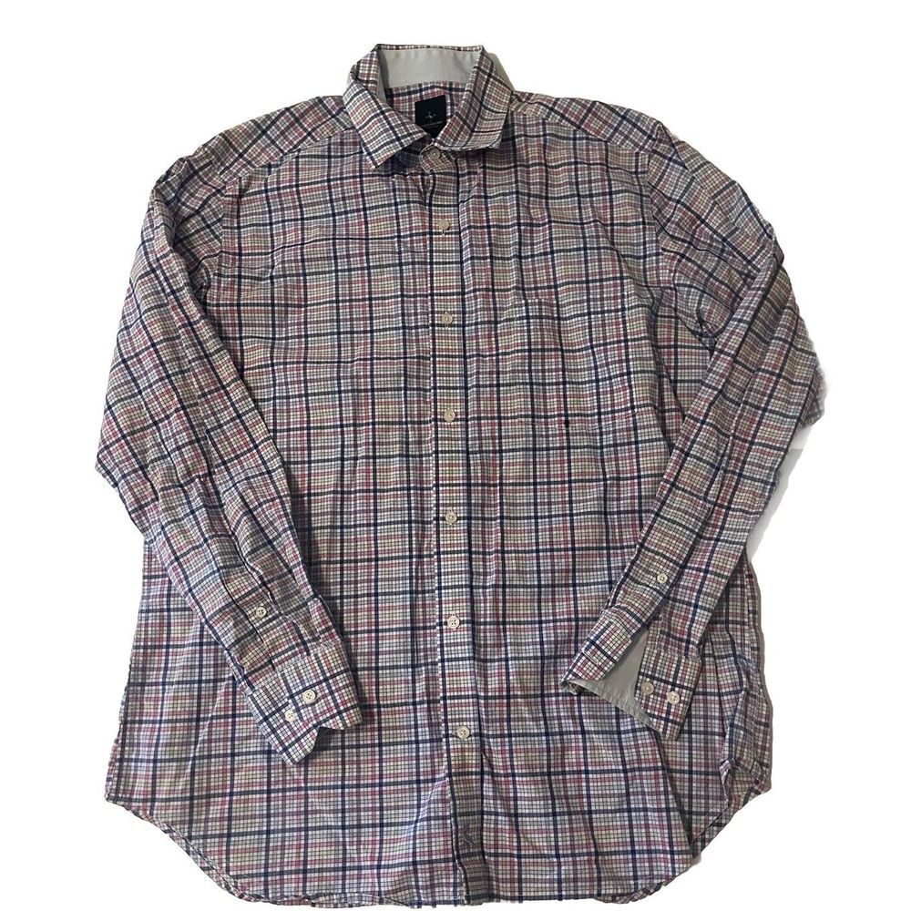 Tailorbyrd Collection‎ Shirt Mens XL Blue Pink etc..Plaid Long Sleeve Button Up